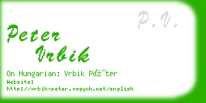 peter vrbik business card